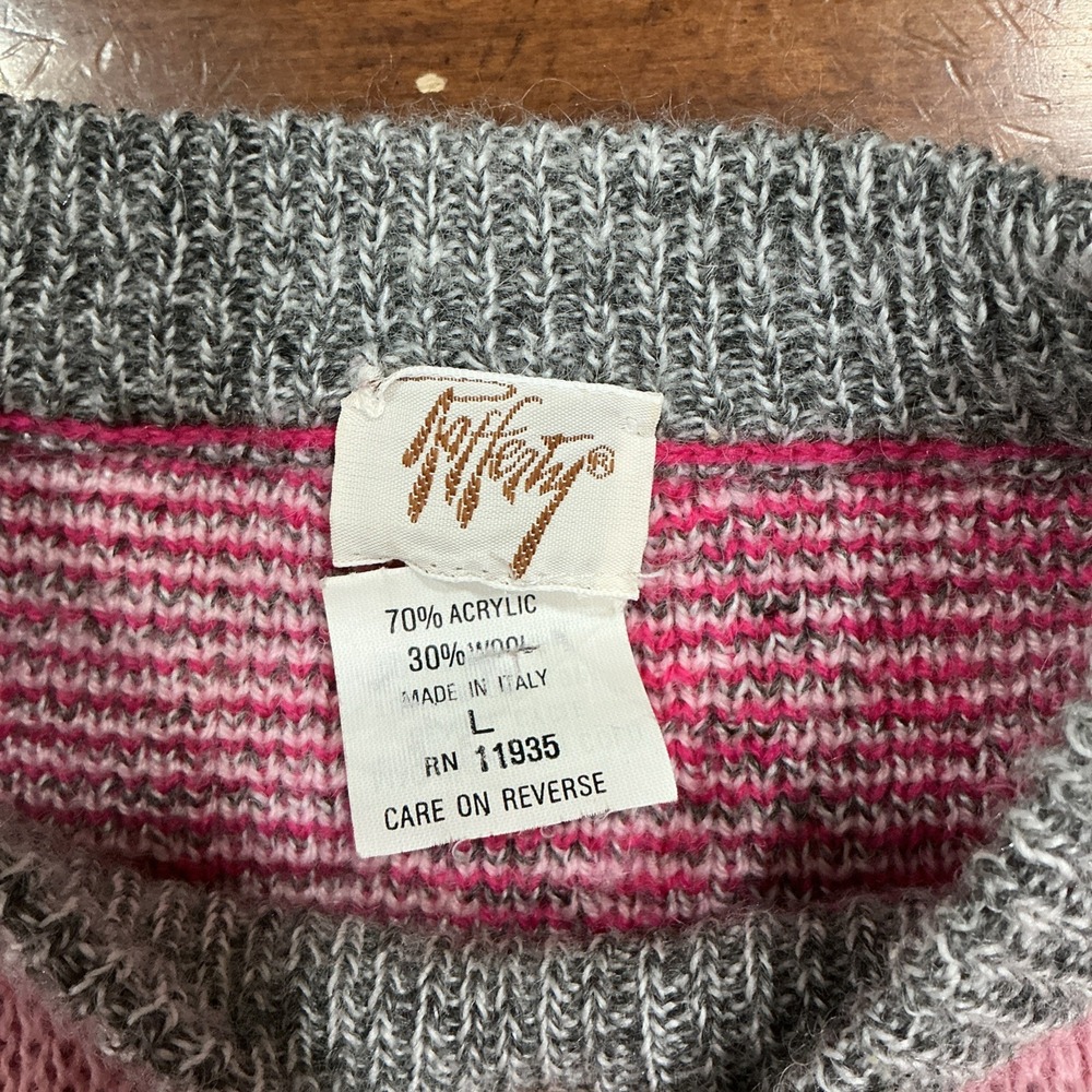 VTG Rafferty Wool Blend Sweater, Pink, Women's Large, Italy, 80's - Picture 3 of 8
